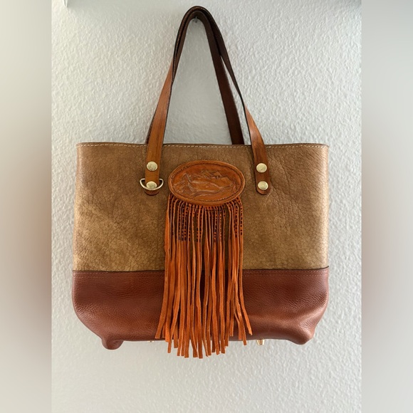 Handbags - Handmade Alaska Leather Fringe Tote Bag | Artisan Western Boho